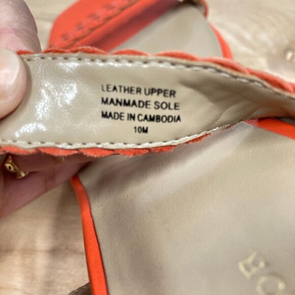 Ann Taylor Peyton Sandals, Size 10 M, Orange Woven Braided Strappy Block Heel - Picture 5 of 7